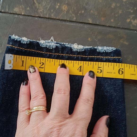 US27👖Buffalo David Bitton Mi-waist  Skinny Jeans - Dark Blue Distressed - Picture 10 of 12